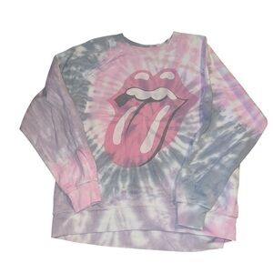 Tie-Dye womens Sweatshirt with Pink Graphic